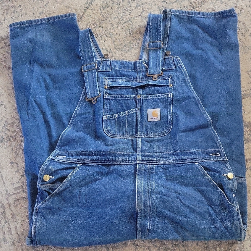 Carhartt Classic Blue Denim Overalls 38x30